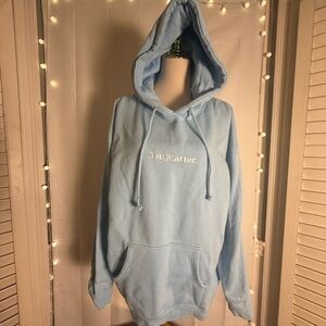 You Matter Unisex Hoodie XL Blue Motivational Graphic “But I Know I’m Strong”